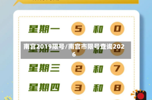 南宫2019限号/南宫市限号查询2026