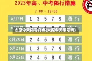 太原今天限号几点(太原今天限号吗)