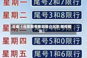 近来【北京限号规则简介北京 限号规则】