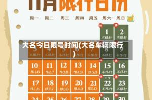 大名今日限号时间(大名车辆限行)