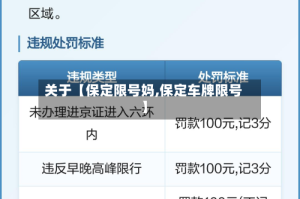 关于【保定限号妈,保定车牌限号】