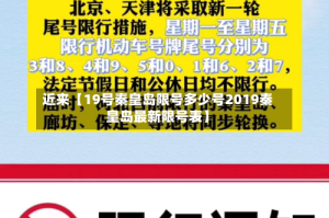 近来【19号秦皇岛限号多少号2019秦皇岛最新限号表】