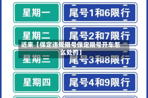 近来【保定违规限号保定限号开车怎么处罚】