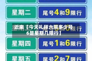 近来【今天礼拜六限多少号6是星期几限行】