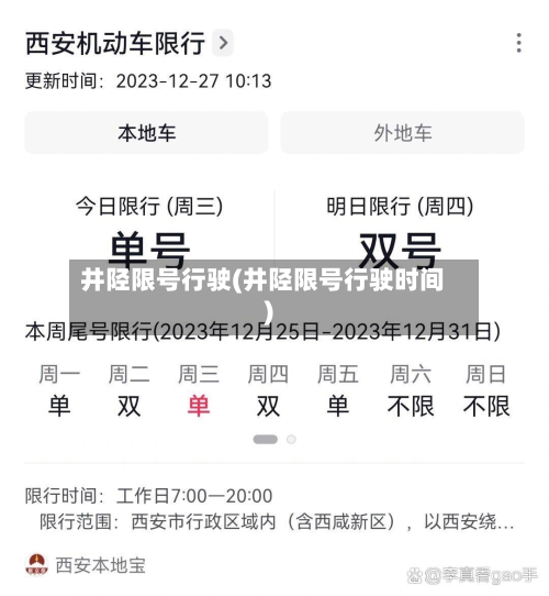 井陉限号行驶(井陉限号行驶时间)-第2张图片