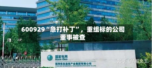 600929“急打补丁”	，重组标的公司董事被查-第2张图片