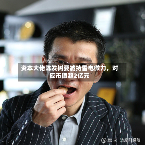 资本大佬陈发树要减持雷电微力	，对应市值超2亿元-第1张图片