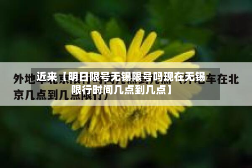 近来【明日限号无锡限号吗现在无锡限行时间几点到几点】-第2张图片