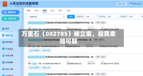 万里石（002785）被立案，股民索赔可期-第2张图片