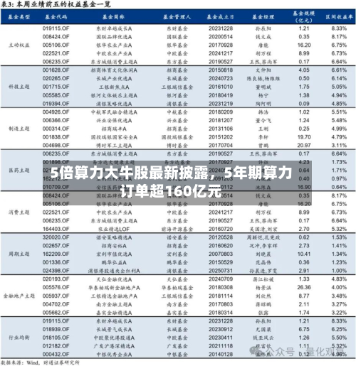 5倍算力大牛股最新披露，5年期算力订单超160亿元-第1张图片