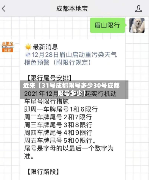 近来【31号成都限号多少30号成都限号多少】-第1张图片