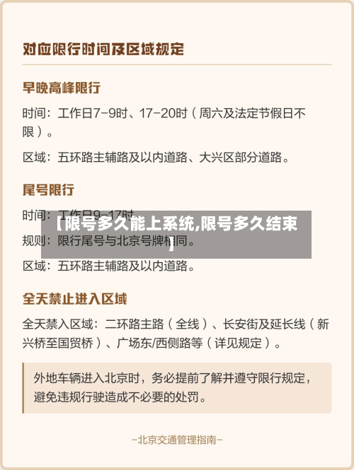 【限号多久能上系统,限号多久结束】-第3张图片