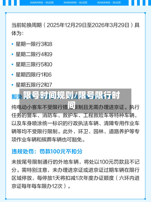 限号时间规则/限号限行时间-第1张图片
