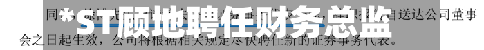*ST顾地聘任财务总监-第1张图片