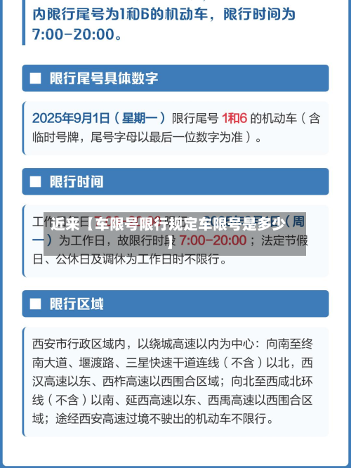 近来【车限号限行规定车限号是多少】-第1张图片