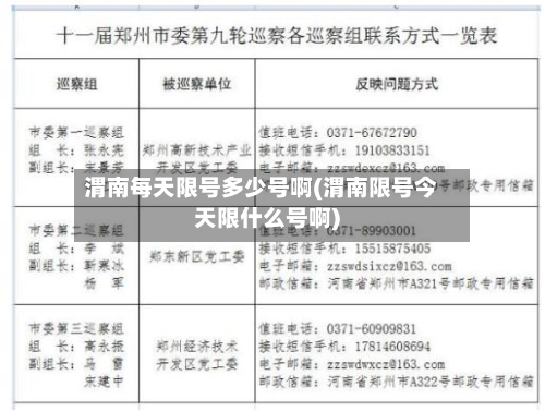 渭南每天限号多少号啊(渭南限号今天限什么号啊)-第1张图片