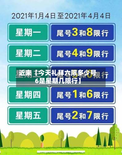 近来【今天礼拜六限多少号6是星期几限行】-第1张图片