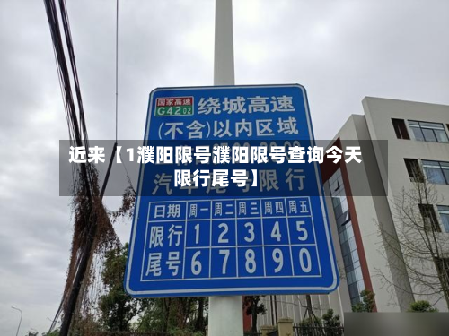 近来【1濮阳限号濮阳限号查询今天限行尾号】-第1张图片