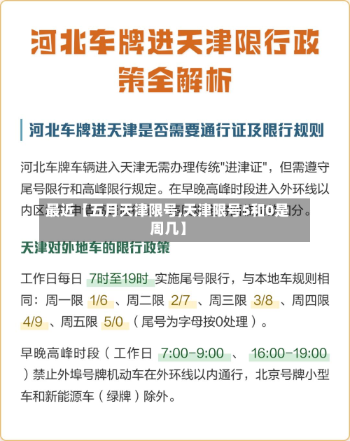 最近【五月天津限号,天津限号5和0是周几】-第1张图片