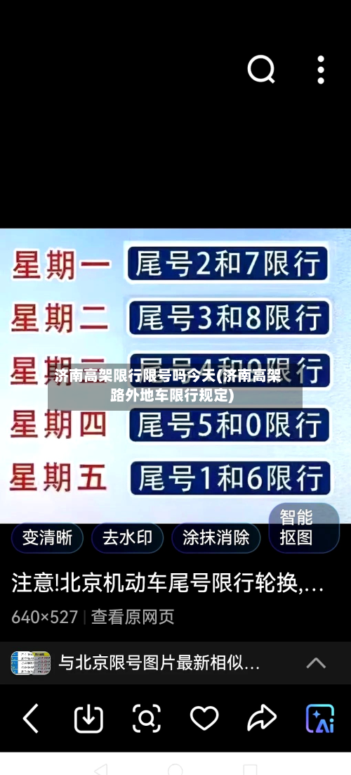 济南高架限行限号吗今天(济南高架路外地车限行规定)-第1张图片