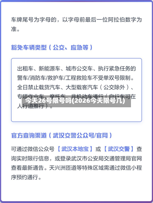 今天26号限号吗(2026今天限号几)-第1张图片